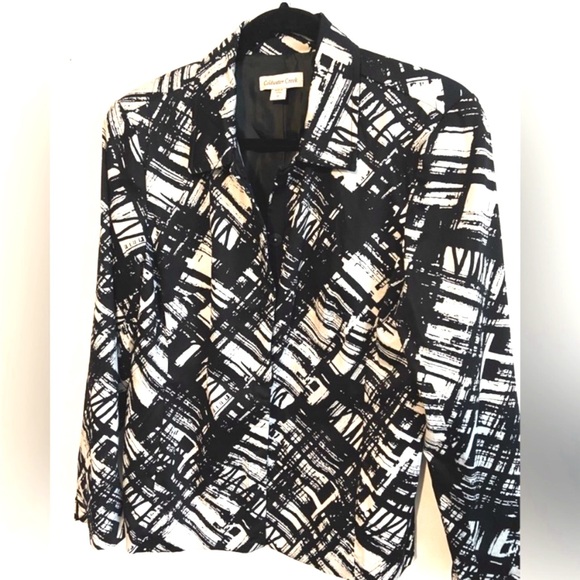 Coldwater Creek Jackets & Blazers - Coldwater Creek jacket - black & white graphic design. Size 12. Great condition.